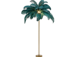 FEATHER PALM - Floor lamp with metal base and ostrich feathers _ KARE Design